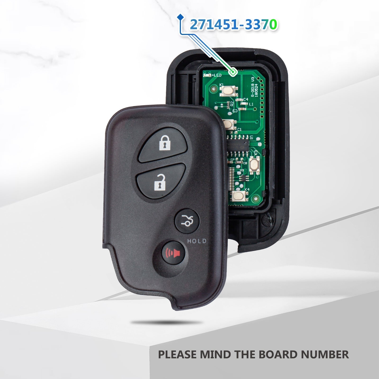 Smart car Key fob Replacement for ES is GS LS 2009-2012 Keyless Fob with FCC ID: HYQ14AAB 3370 Board