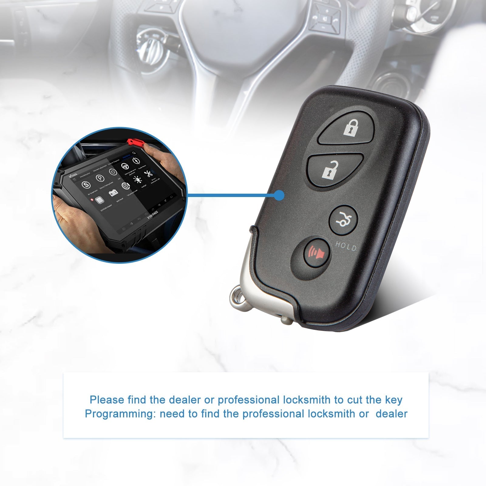 Smart car Key fob Replacement for ES is GS LS 2009-2012 Keyless Fob with FCC ID: HYQ14AAB 3370 Board