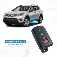 New Remote Key Fob 4 BTN Replacement for 2013-2018 Toyota RAV4 with FCC ID: HYQ14FBA (281451-0020) Keyless Entry Uncut Transponder