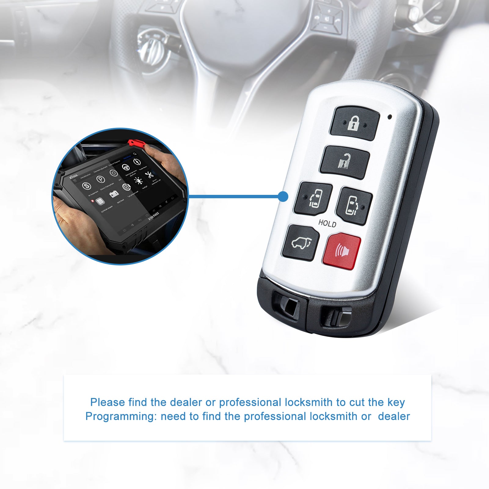 Smart car Key fob Replacement for 2011 - 2019 Toyota Sienna Keyless Remote with FCC ID: HYQ14ADR Keyless Entry Uncut Transponder