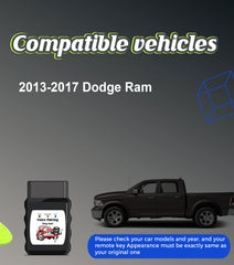 Simple Key Voice OBD Remote Start DIY Keyless Entry Fobik Car Key Replacement for 2013 2014 2015 2016 2017 Dodge Ram GQ4-53T