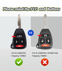 Head Car Key Fob DIY Installer Voice Kit Keyless Entry Replacement for 2005-2007 Jeep Grand Cherokee Commander Chrysler 300 Aspen Dodge Magnum Charger KOBDT04A