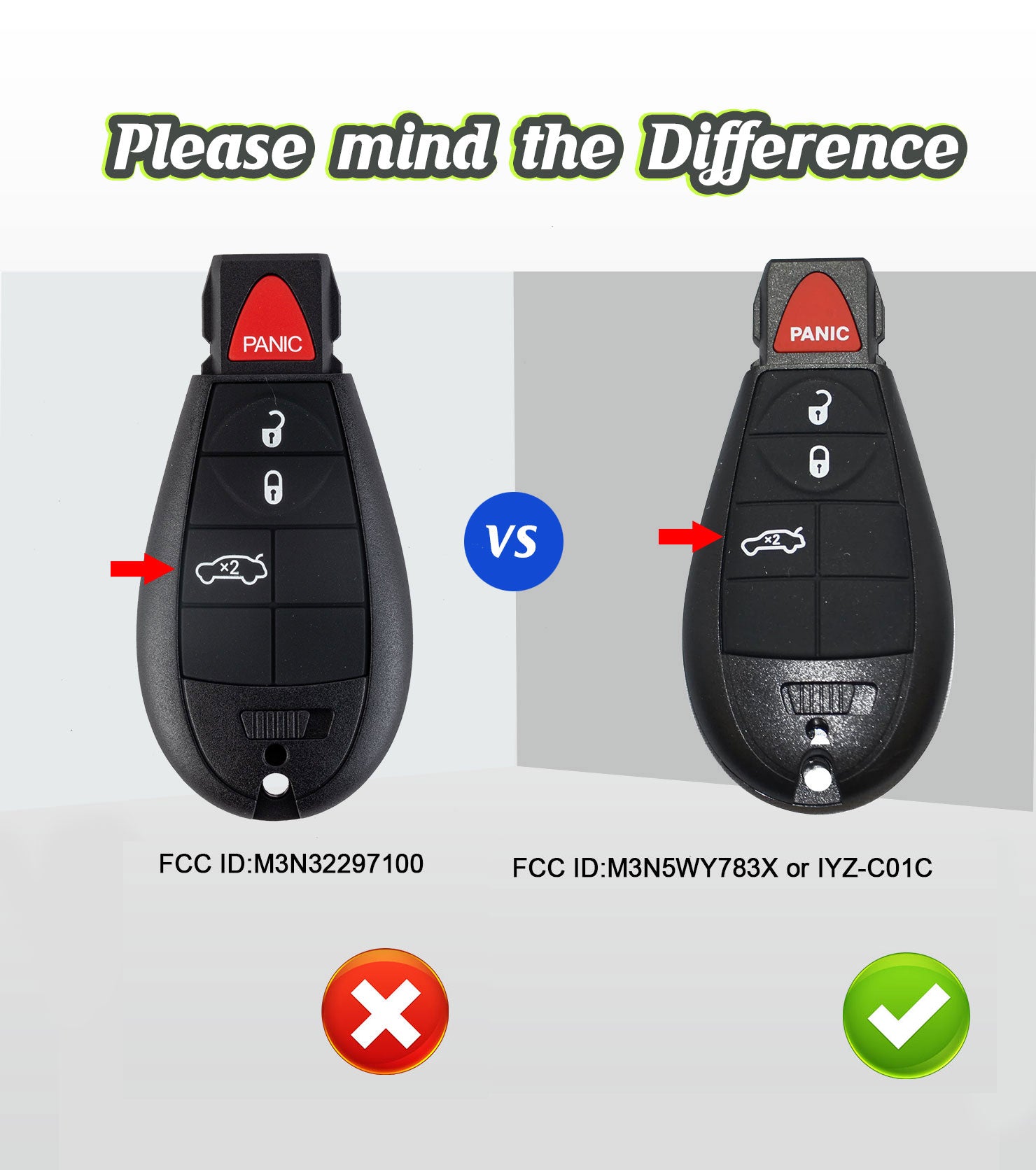 DIY Car Key Fobik Remote Control Voice Kit Replacement for 2008-2013 Dodge Charger Challenger 2008-2010 Chrysler 300 M3N5WY783X or IYZ-C01C