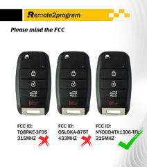 Car Key DIY Programming Kit and Keyless Entry Remote Control Replacement for 2014 2015 Kia Optima/2014-2016 Sportage with FCC: NYODD4TX1306-TFL