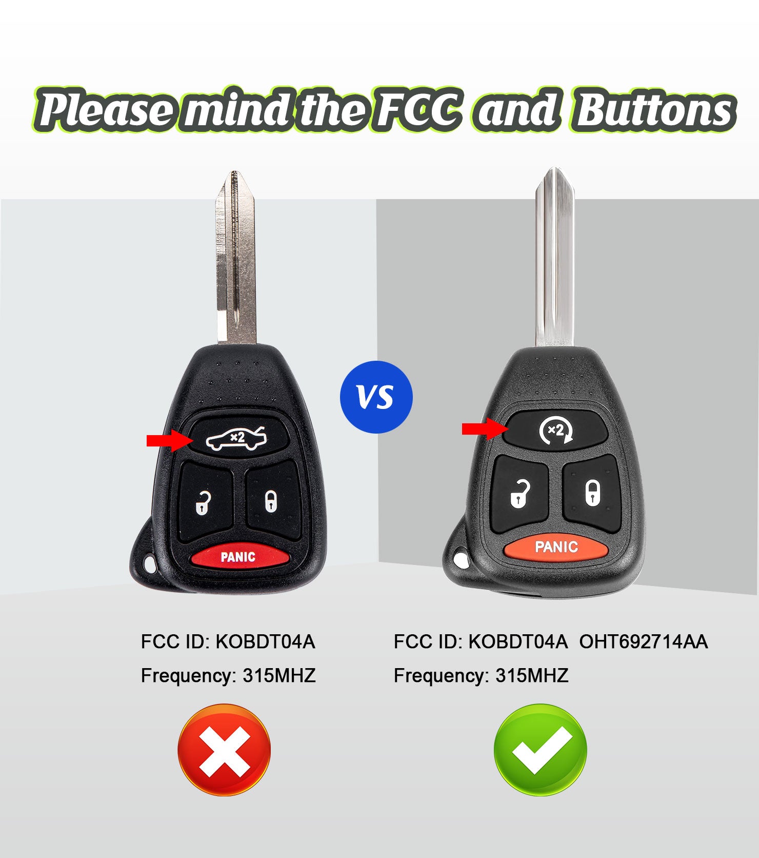 Uncut Car Key Fob DIY Voice Kit Replacement for Dodge Caliber Nitro Ram Dakota Chrysler Aspen Jeep Compass Wrangler Patriot 2005 2006 2007 2008 2009 2010 2011 2012 2013 KOBDT04A
