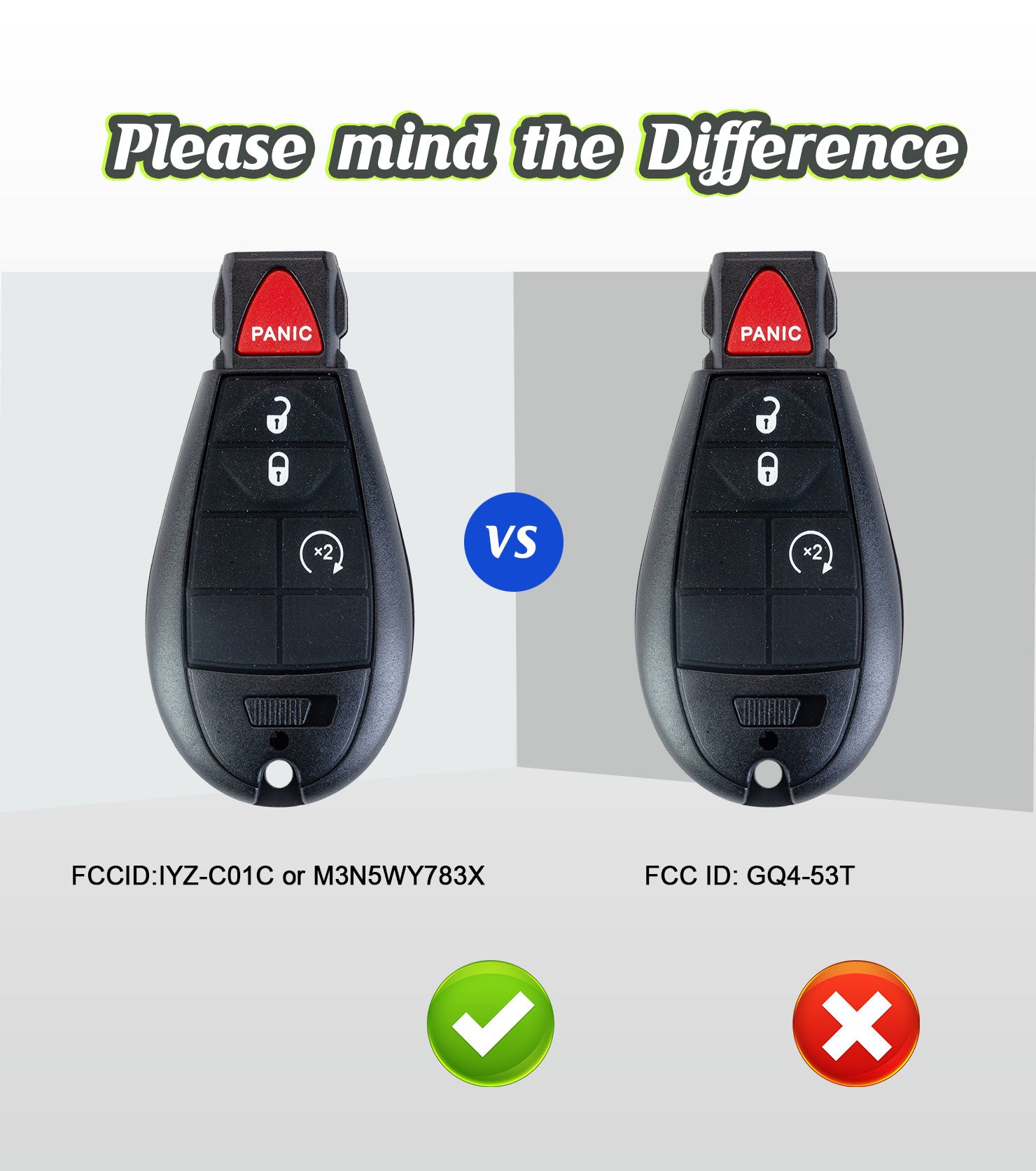 Keyless Entry Remote Control Voice DIY Car Key Programming Kit Replacement for 2013 2014 2015 2016 2017 Dodge Ram GQ4-53T