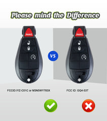 Keyless Entry Remote Control Voice DIY Car Key Programming Kit Replacement for 2013 2014 2015 2016 2017 Dodge Ram GQ4-53T