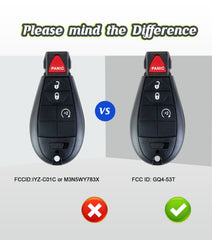 Simple Key Voice OBD Remote Start DIY Keyless Entry Fobik Car Key Replacement for 2013 2014 2015 2016 2017 Dodge Ram GQ4-53T