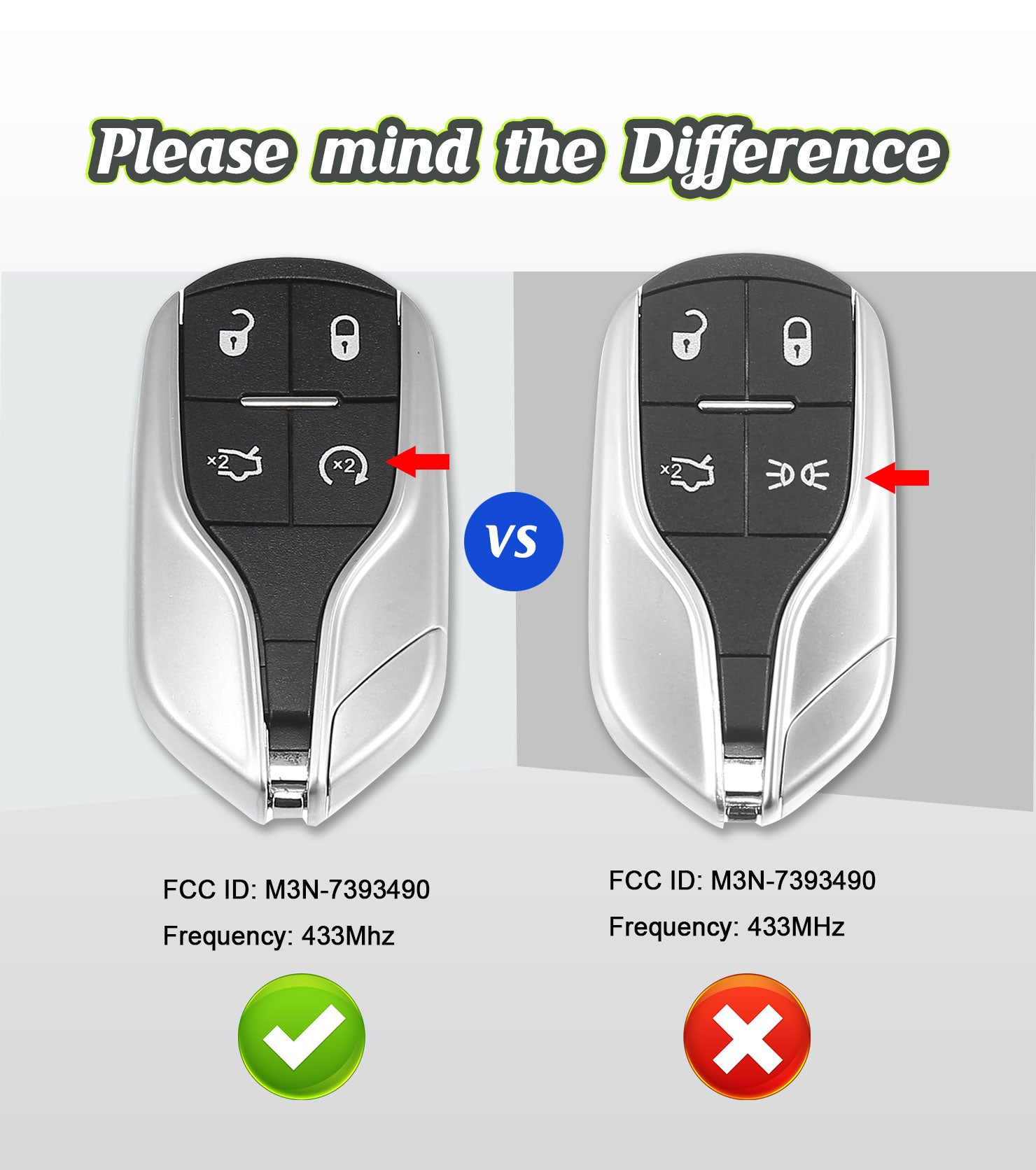 Smart Car Key DIY Voice Installer Device Keyless Entry Remote Replacemnt for 2014 - 2017 Maserati Quattroporte Ghibli M3N-7393490