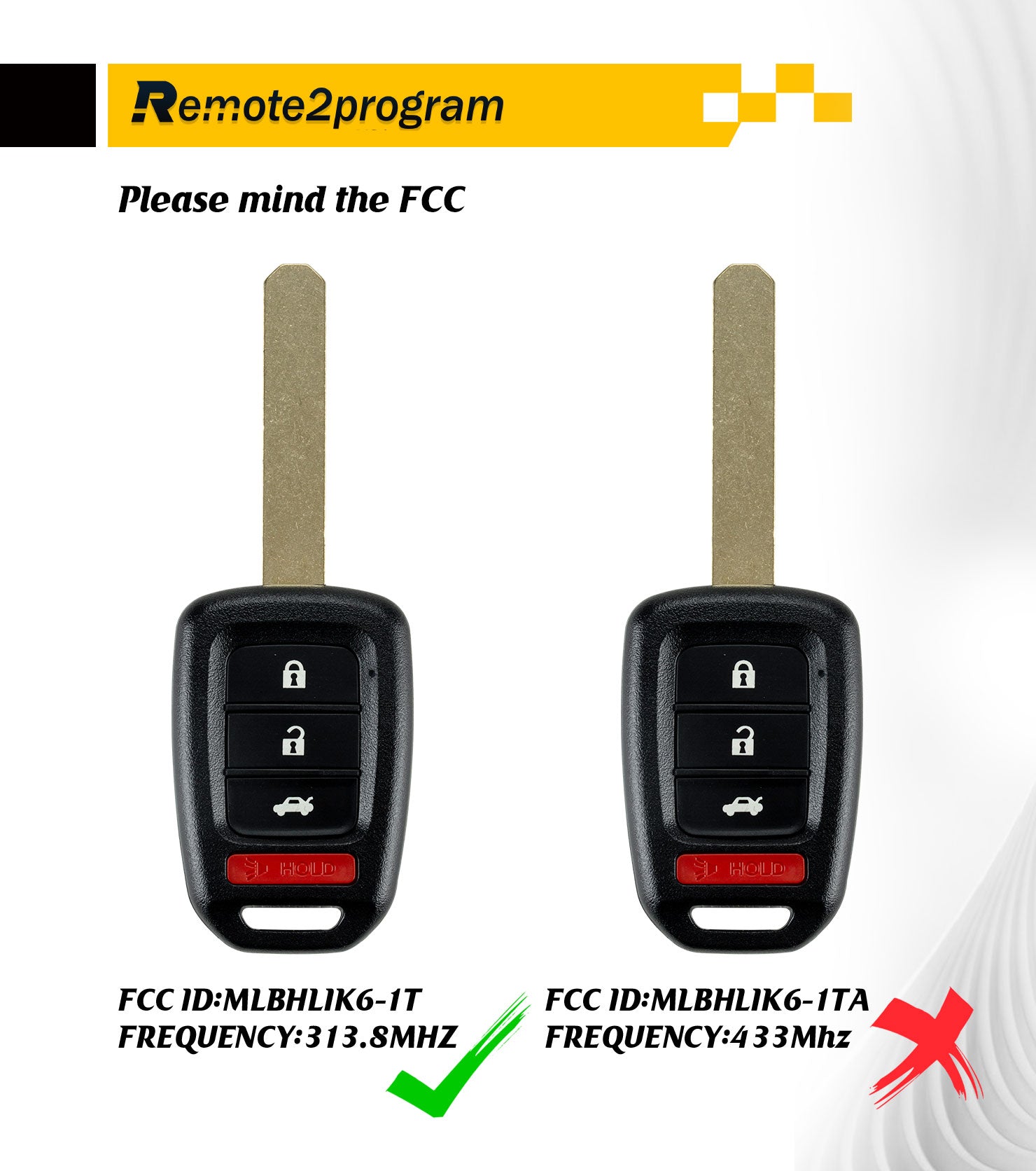 Add 2 Keys Car Key Programmer Kit and Uncut Car Key Replacement for Replacement for Honda Civic/Accord/HR-V/Fit with FCC: MLBHLIK6-1T